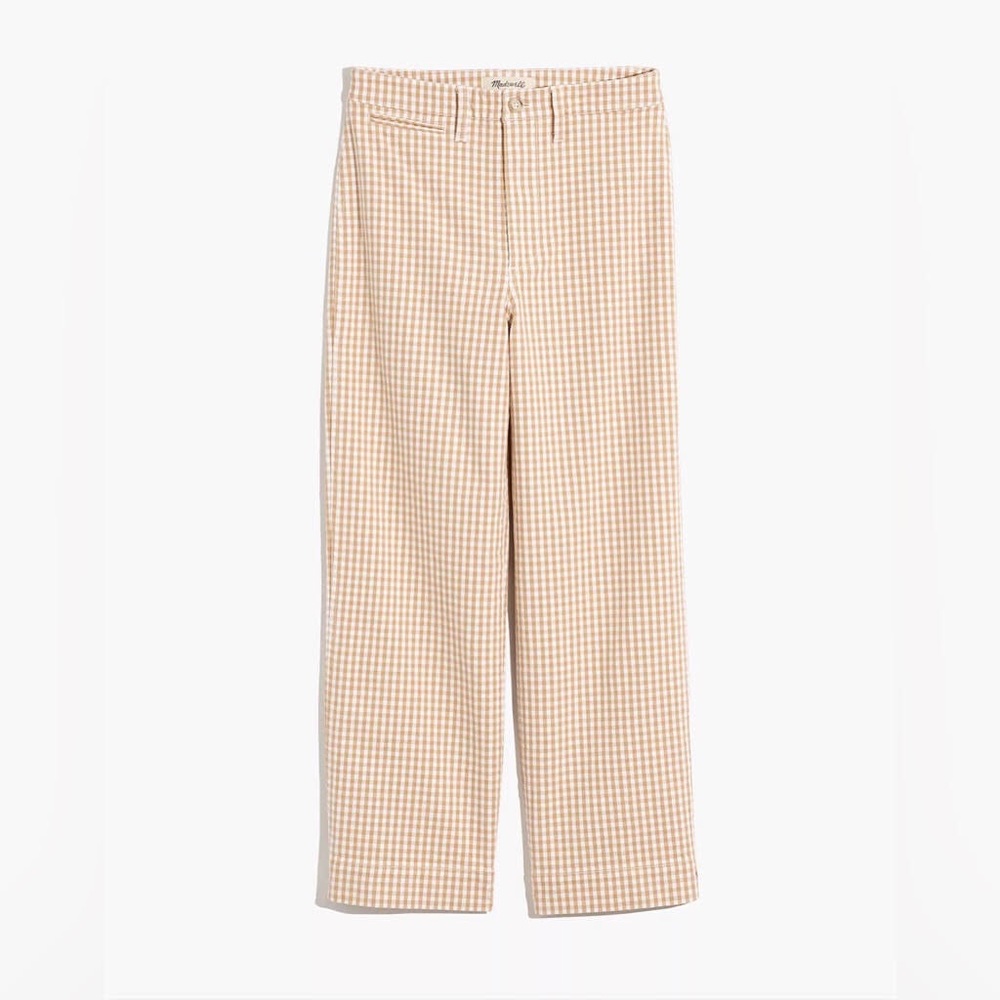 Madewell slim Emmett wide-leg crop gingham pant